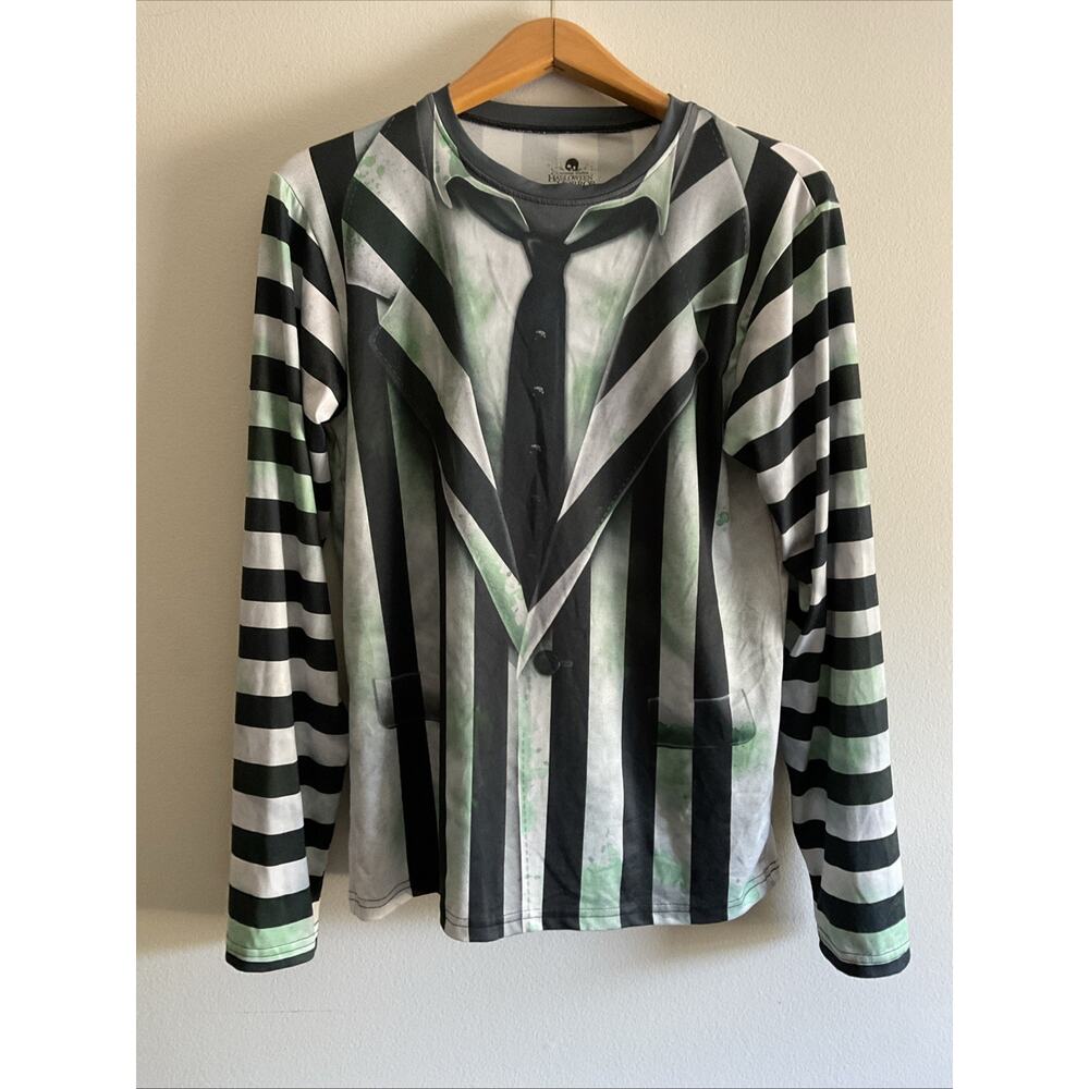 UNIVERSAL HALLOWEEN HORROR NIGHTS BEETLEJUICE TUXEDO COSTUME SHIRT SZ S